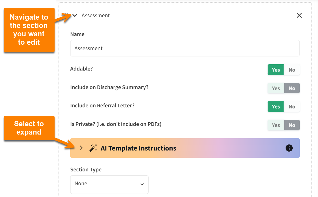 ai scribe instructions in encounter templates.png